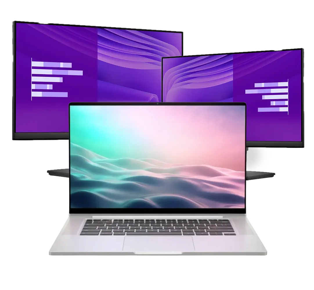 Laptop + 2 Monitors